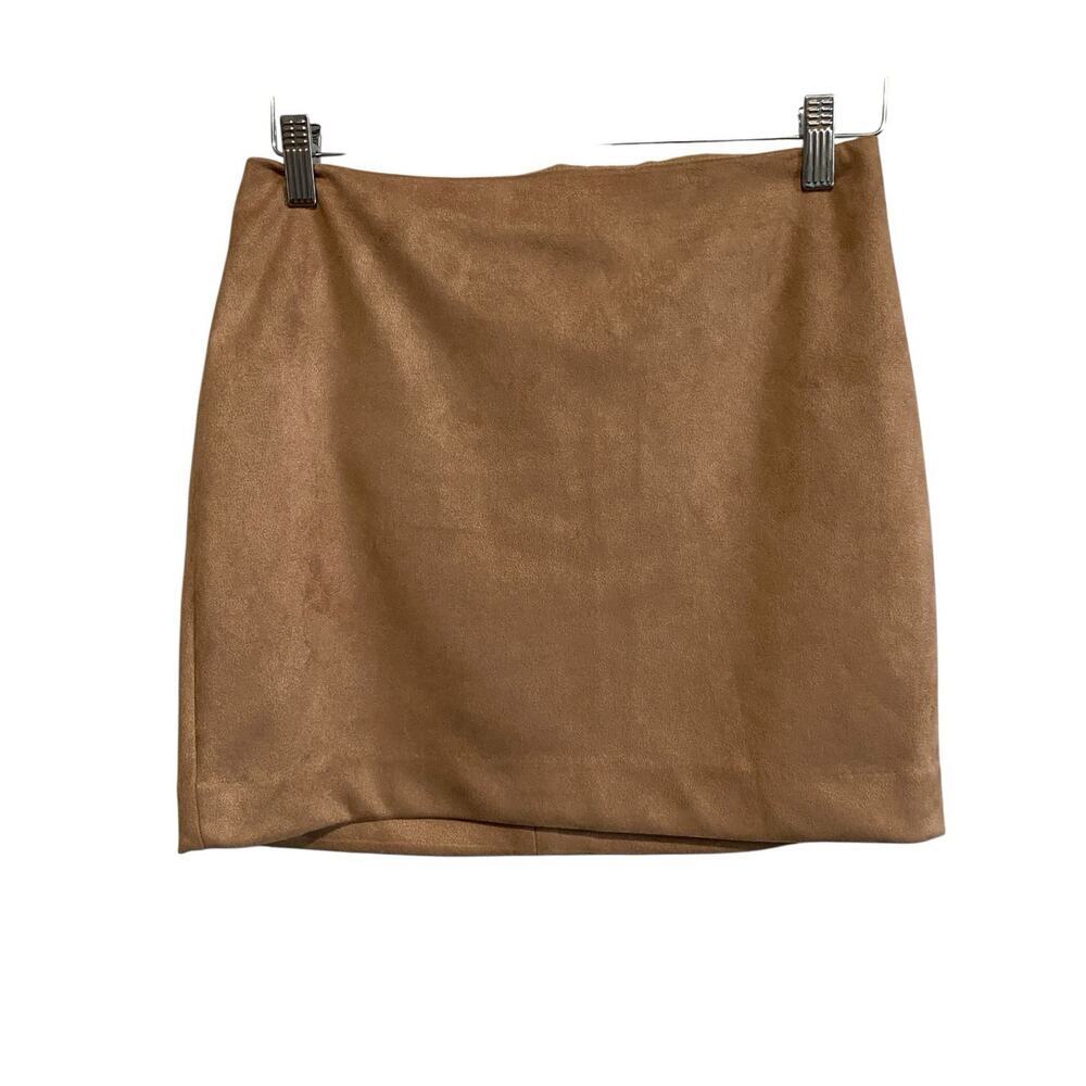 Express High Rise Faux Suede Brown Mini Skirt Size 4 NWT Western Cowgirl Earthy